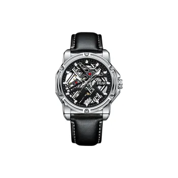 PEAK Pilot Series Mechanical Movement Leather Watch Bands Watch Men's Watches Black Dial