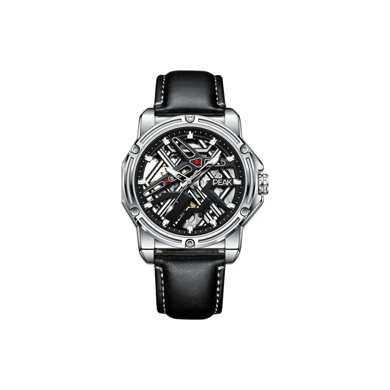 PEAK Pilot Series Mechanical Movement Leather Watch Bands Watch Men's Watches Black Dial-5
