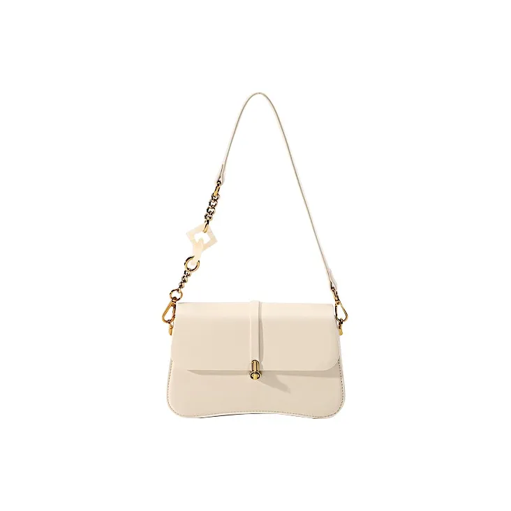 HAWA PU Shoulder Bag Small Square Bag Baguette Bag Crossbody Bag Shoulder Bag Medium Size Women's Black/Ecru/Apricot-7