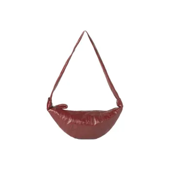 Lemaire Croissant Series Coated Cotton Croissant Bag Goat Horn Bag Crossbody Bag Shoulder Bag Unisex Brick Red