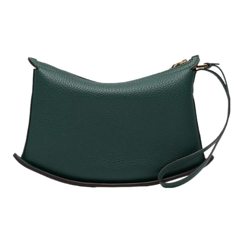 Delvau Soft Grained Calfskin Clutch Women's Dark Green-3