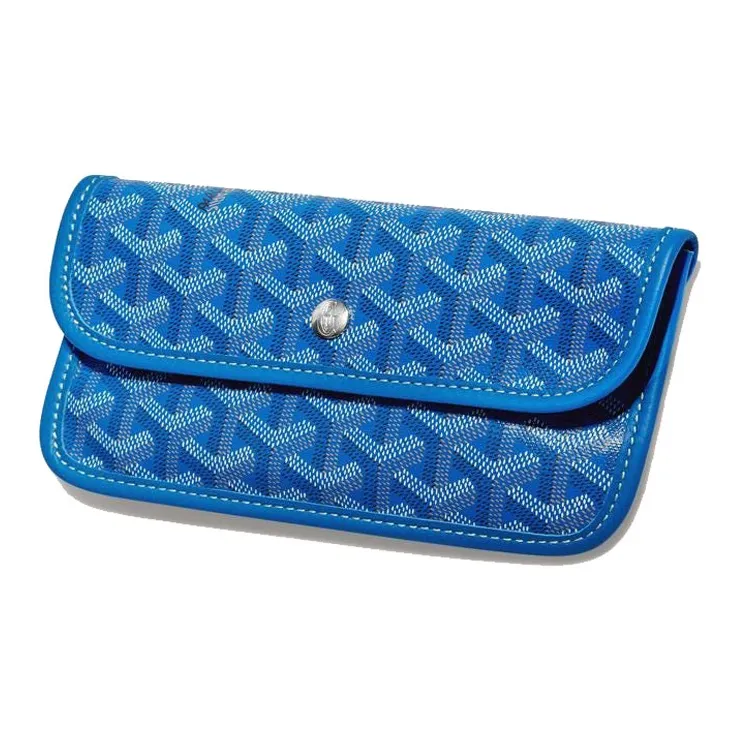 GOYARD Bohème Hobo Canvas With Leather Shoulder Bag Combo Bag Shoulder Bags Women's Sky Blue With Light Green Heart-4