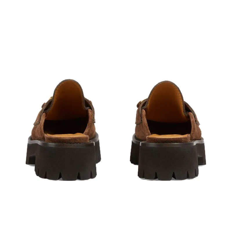GUCCI Horsebit Wrap toe Slippers Women's Brown-3