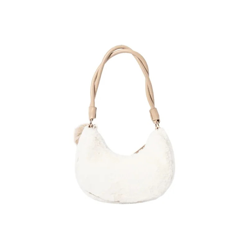SEM/R Fabric, Synthetic Leather Shoulder Bag, Handbag Trumpets Women's Khaki/Caramel Brown/Dream Pink-1