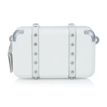 SAMSONITE Polycarbonate With Leather Patchwork Box Bag Crossbody Bag Shoulder Bag Unisex White