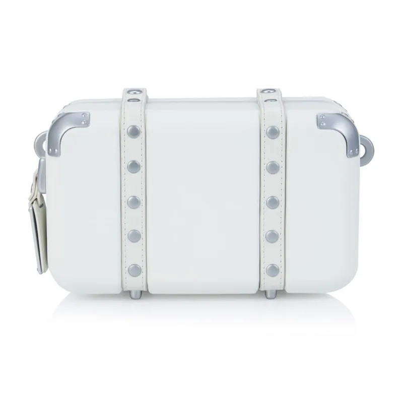 SAMSONITE Polycarbonate With Leather Patchwork Box Bag Crossbody Bag Shoulder Bag Unisex White-0