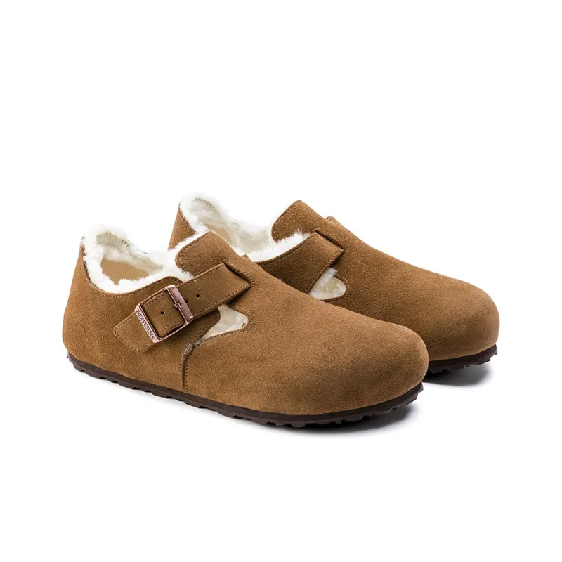 Birkenstock London Shearling Suede Leather 'Shearling Tea''-3
