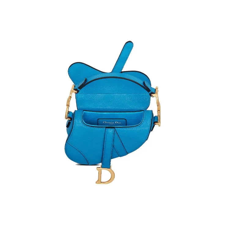 DIOR Saddle Sheepskin Saddle Bag Shoulder Bag Crossbody Bag Handbag Extra Mini Women's Trendy Blue-3