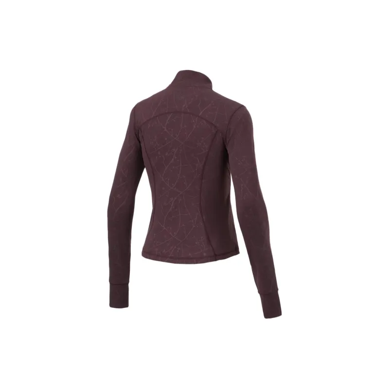 LiNing Fitness Series Sweatshirt Women's Deep Purplish Red Embossed All Over Print-1