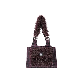 REBIRTH Denim Crossbody Bag, Shoulder Bag Women's Purple Brown Plaid/Black Denim/Blue Denim