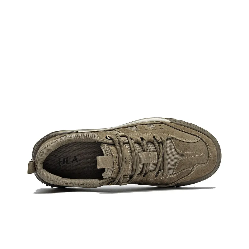 HLA Casual Shoes Men Low Top Khaki/Earth Yellow-9