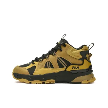 FILA Classic Court Shoes 'Black Yellow'