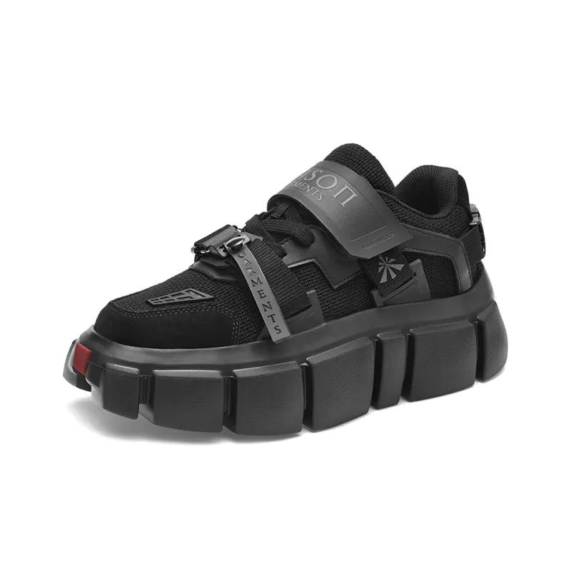Masongarments Wear Resistant Height Increasing Low Top Casual Shoes Unisex Moon Ink Black Includes Mystery Box-1