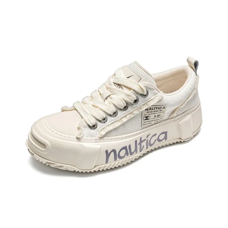 NAUTICA Slip Resistant Low Top Canvas Shoes Women's Ecru-2