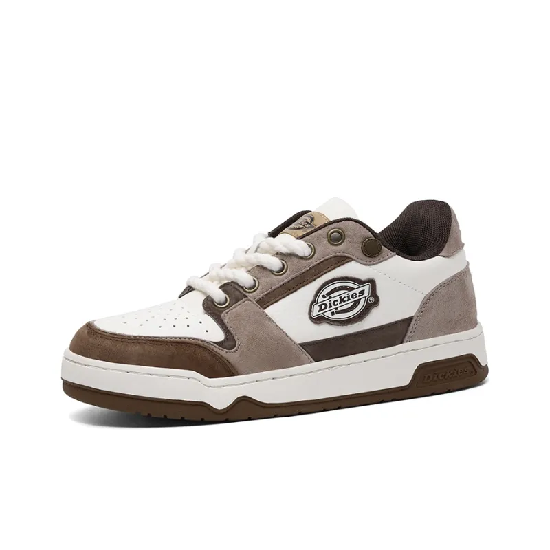 Dickies Anti-Slip Wear-Resistant Low-Top Skateboard Shoes Men's White Coffee-1