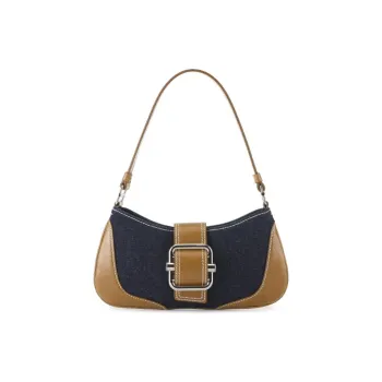 OSOI SHOULDER BROCLE _SMALL Cow Leather Shoulder Bag Women's Brown