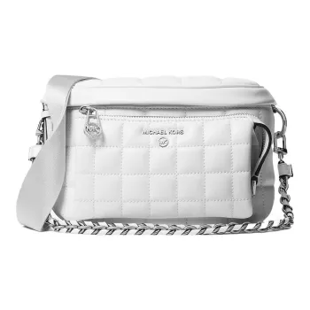 MICHAEL KORS Slater Leather Camera Bag, Crossbody Bag, Shoulder Bag Medium Size Women's Optical White