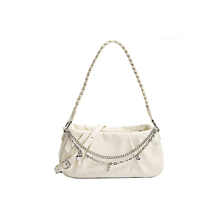 HAWA PU Shoulder Bag Cloud Bag Handbag Shoulder Bag Regular Women's White/Black-0