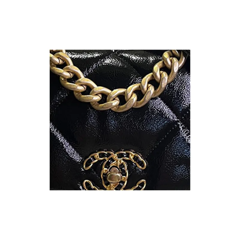CHANEL 19Bag Calfskin Mouth Cover Bag, Crossbody Bags, Shoulder Bags Trumpets Women's Black-4
