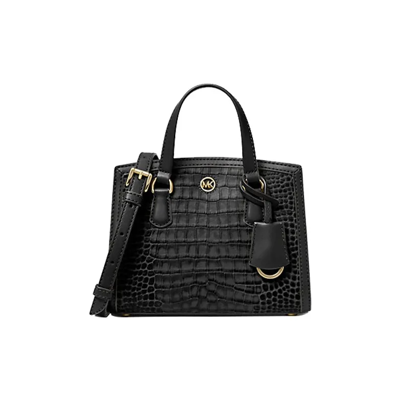 MICHAEL KORS Chantal Crocodile Embossed Leather Handbag Shoulder Bag Crossbody Bag Extra Small Women's Black-0