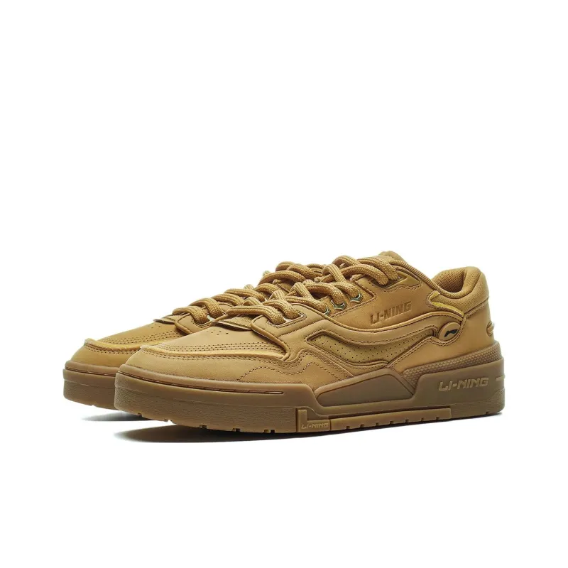 LiNing 001 BTC Prm Slip Resistant Low Top Skateboard Shoes Men's Yellow Brown-2