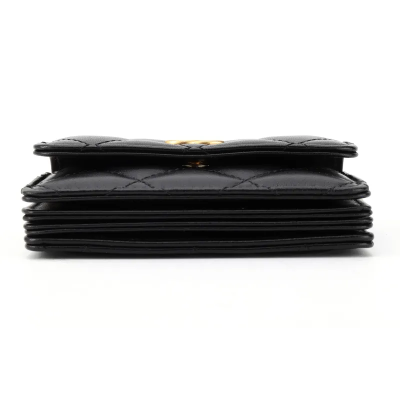 CHANEL Sheepskin Coin Purse, Handbag, Shoulder Bag, Crossbody Bag Regular Women's Black-3