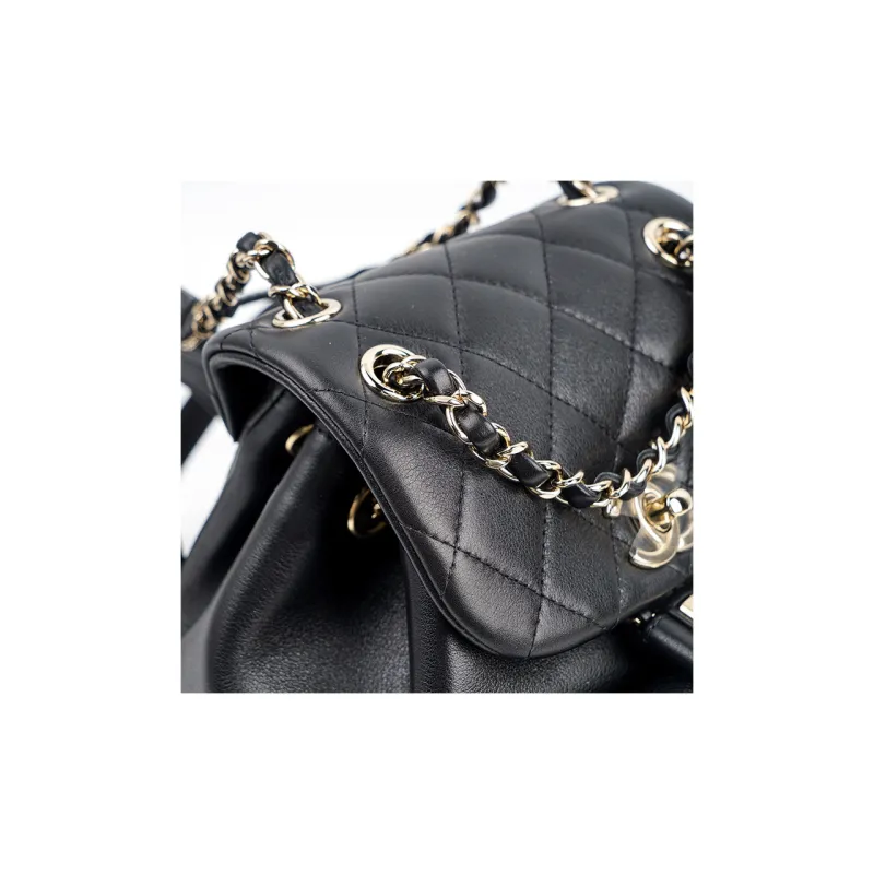 CHANEL Duma Cow Leather Backpack Trumpets Women's Black-4