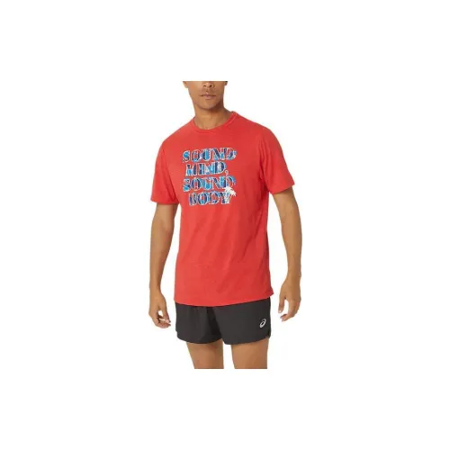 Asics HIBISCUSSLOGAN T-Shirts Men Red