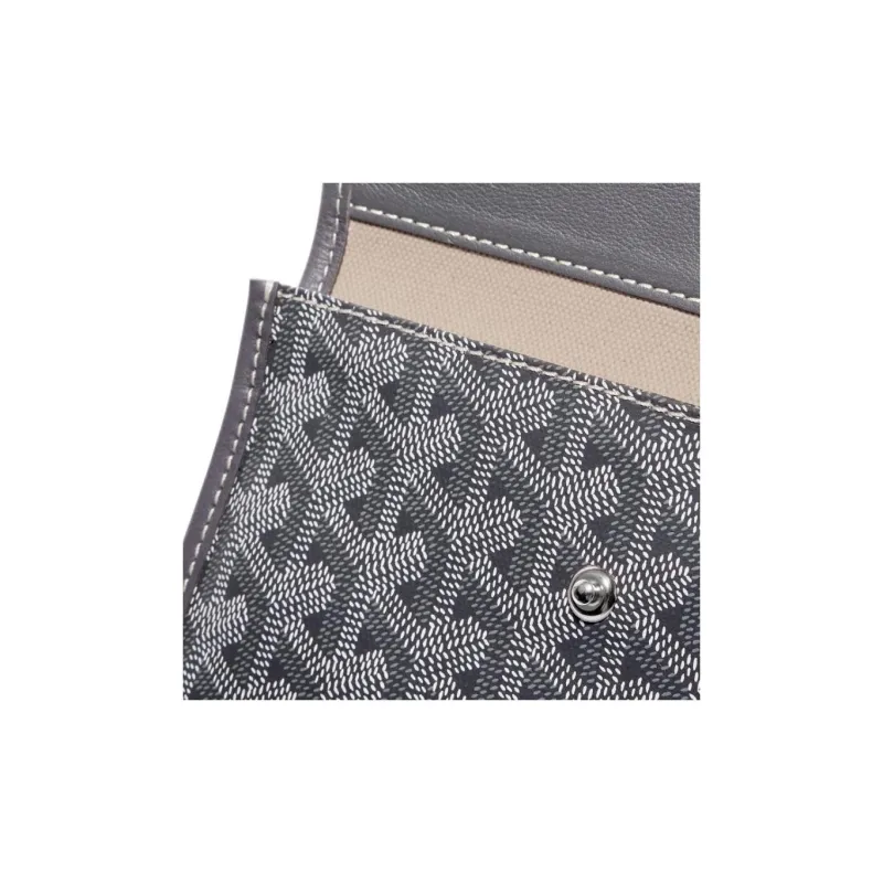 GOYARD Bohème Hobo Canvas With Leather Shoulder Bag Combo Bag Shoulder Bags Women's Gray With Light Green Heart-4