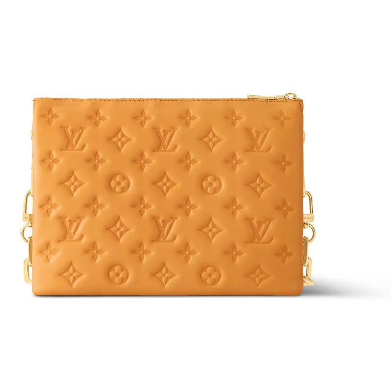 LOUIS VUITTON Coussin Sheepskin Shoulder Bag Crossbody Bag Small Size Women's Orange-2
