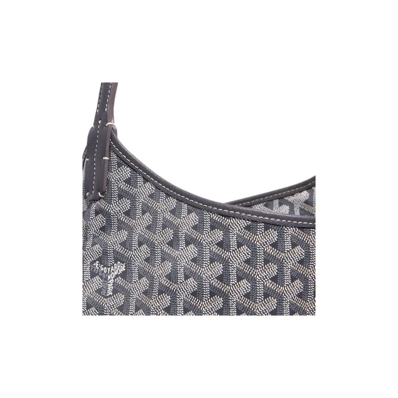 GOYARD Bohème Hobo Canvas With Leather Shoulder Bag Combo Bag Shoulder Bags Women's Gray With Light Green Heart-5
