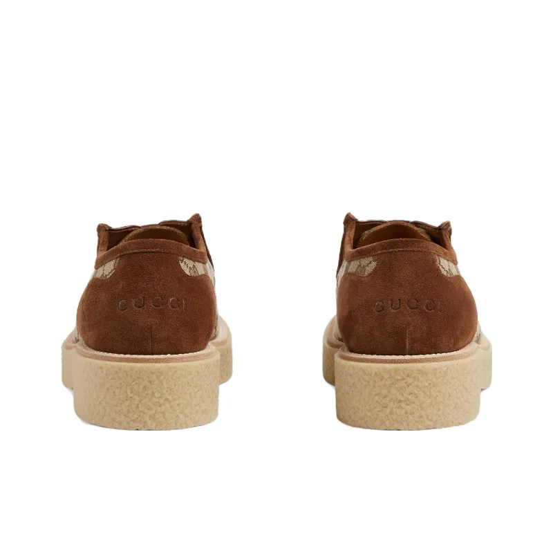 GUCCI Gg Supreme Lace up Shoes Brown-3