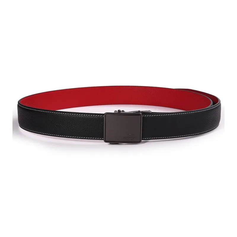 SEPTWOLVES Automatic Buckle High End Casual Business Leather Belts Men's 3.5CM-1