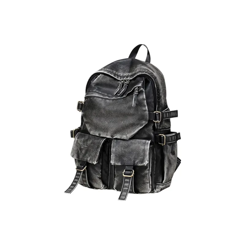 RUIGOR Leather Backpack Large Size Men's Black-1