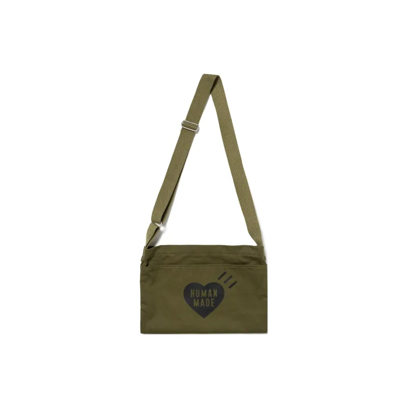HUMAN MADE Cotton Crossbody Bag, Shoulder Bag Regular Unisex Olive Green-0
