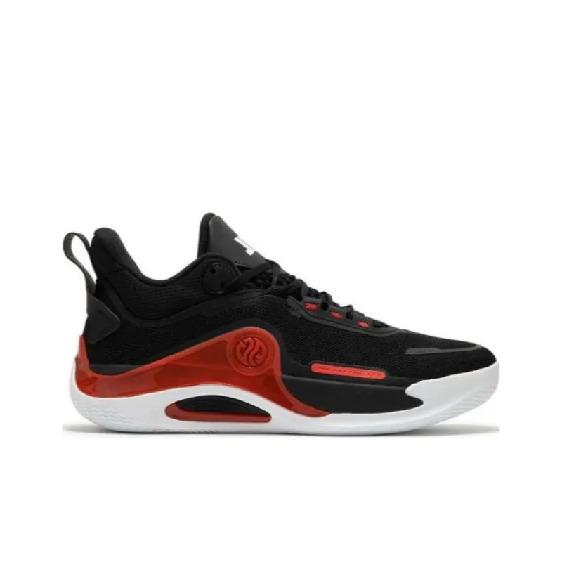 361° Durable Breathable Low Top Basketball Shoes Men's Black Red-1