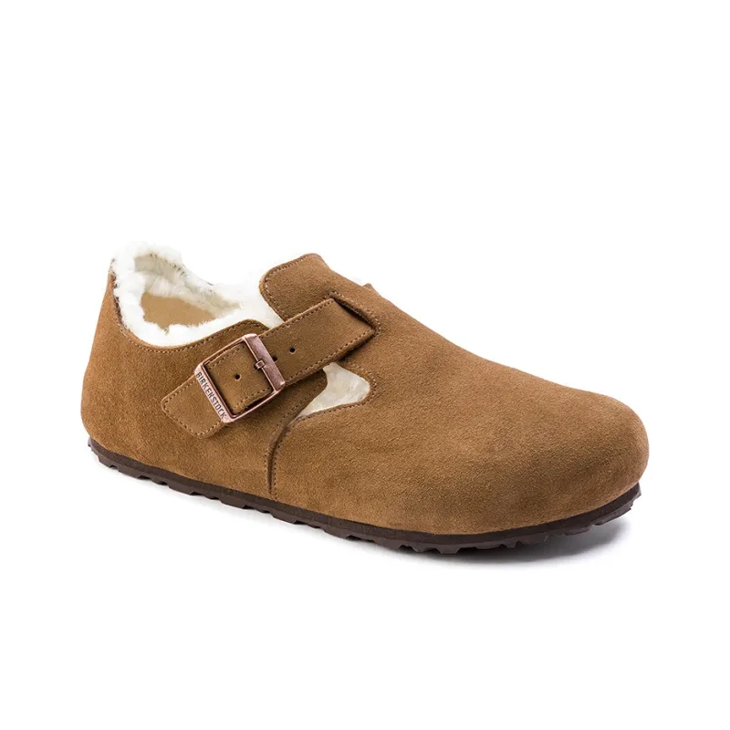 Birkenstock London Shearling Suede Leather 'Shearling Tea''-1