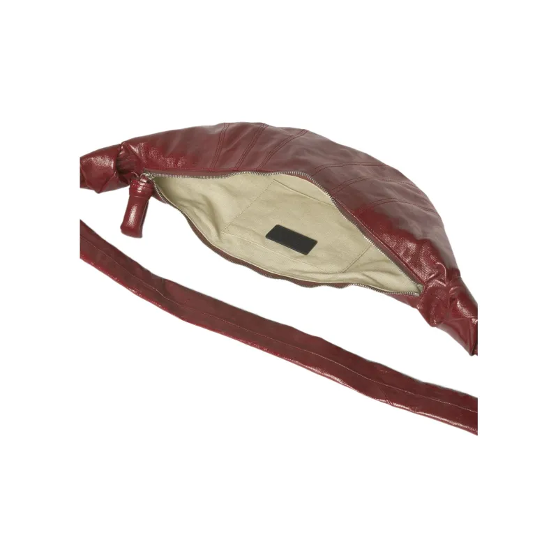 Lemaire Croissant Series Coated Cotton Croissant Bag Goat Horn Bag Crossbody Bag Shoulder Bag Unisex Brick Red-5