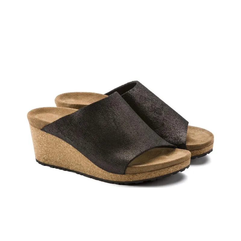 Birkenstock Slide Slippers Women's Metallic Black-2