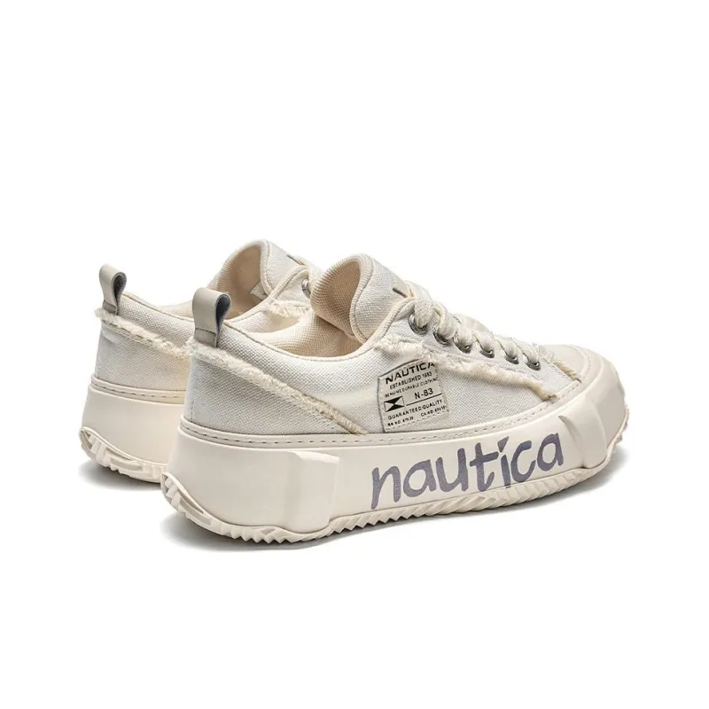 NAUTICA Slip Resistant Low Top Canvas Shoes Women's Ecru-3