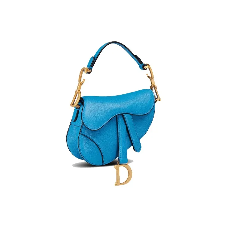 DIOR Saddle Sheepskin Saddle Bag Shoulder Bag Crossbody Bag Handbag Extra Mini Women's Trendy Blue-1
