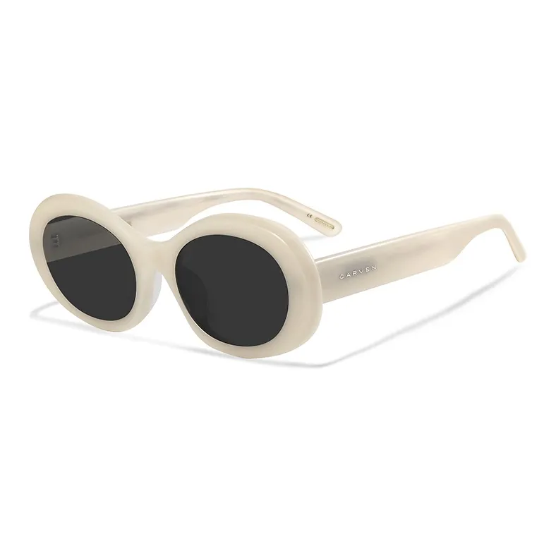 APRIL Plate Frame Oval Sunglasses Unisex-4