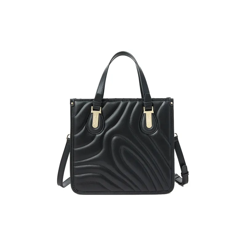 RED DRAGONFLY Split Cow Leather Shoulder Bag, Crossbody Bag, Handbag Medium Size Women's Black-3