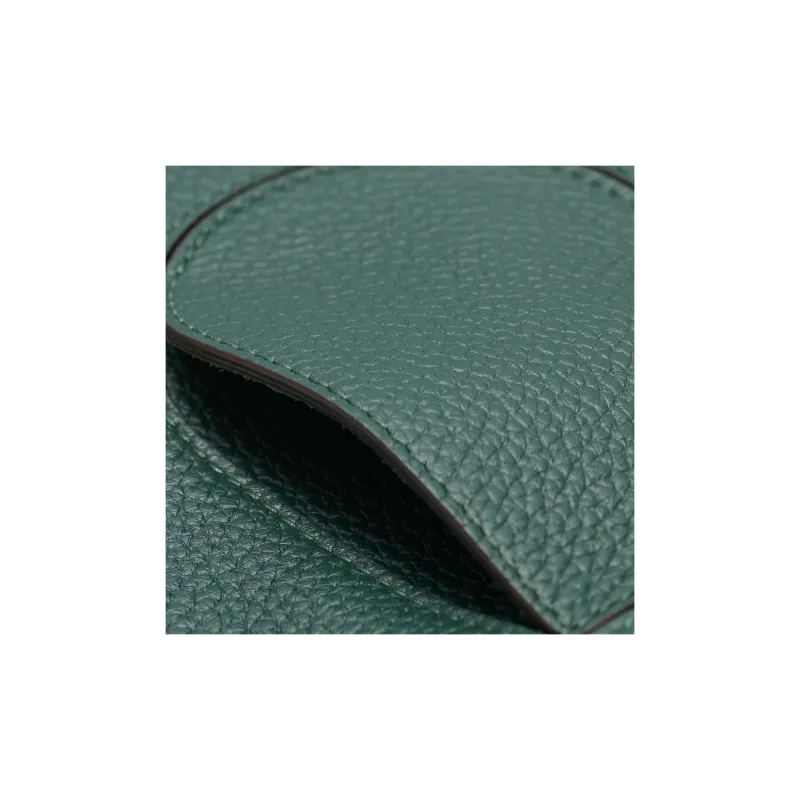 Delvau Soft Grained Calfskin Clutch Women's Dark Green-4