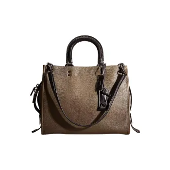 COACH Rogue Leather Handbag Shoulder Bag Large Size Women's Olive Green