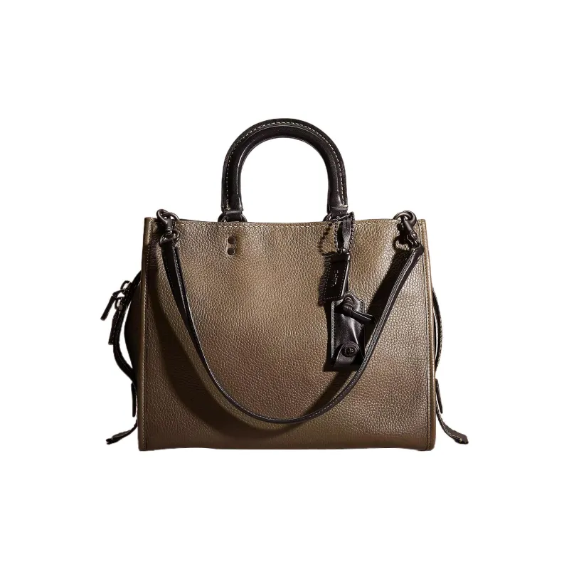 COACH Rogue Leather Handbag Shoulder Bag Large Size Women's Olive Green-0