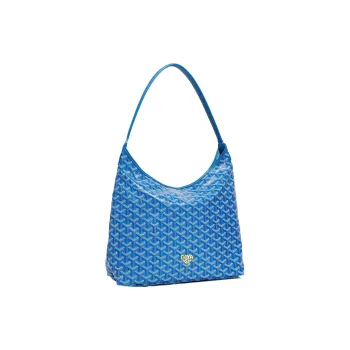GOYARD Bohème Hobo Canvas With Leather Shoulder Bag Combo Bag Shoulder Bags Women's Sky Blue With Light Green Heart
