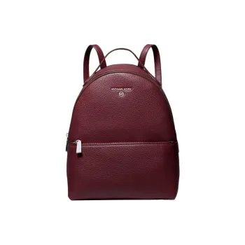 MICHAEL KORS Valerie Litchi Grain Leather Backpack Medium Size Women's Red