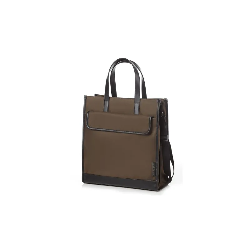 SAMSONITE Nylon Spell PU Tote Bag Shopping Bag Shoulder Bag Crossbody Bag Handbag Unisex Dark Coffee-1