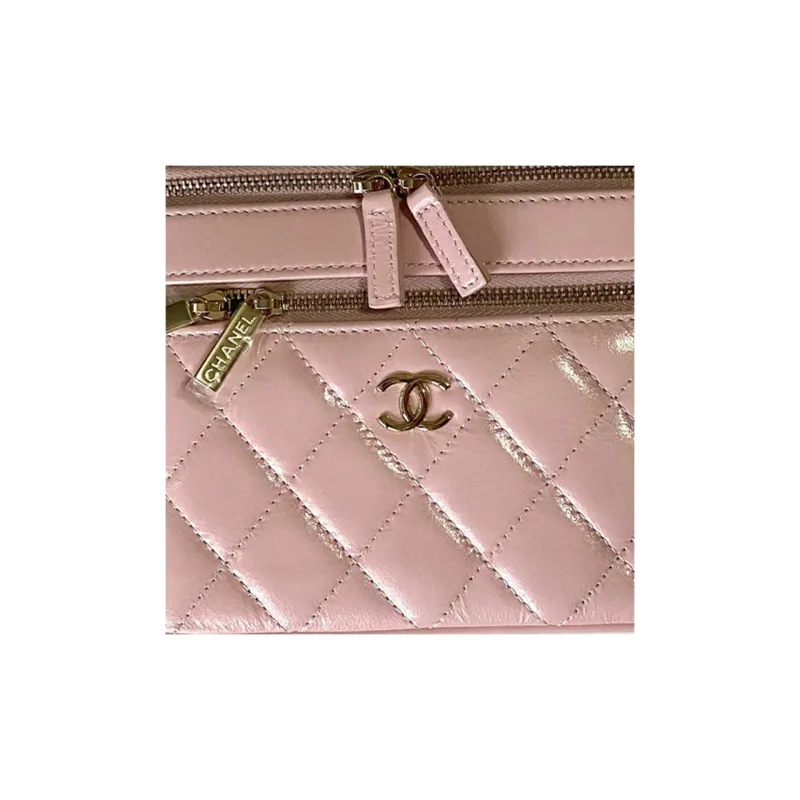 CHANEL Metal Polished Lambskin Handbag, Shoulder Bag, Crossbody Bag, Makeup Bag Regular Women's Pink-3